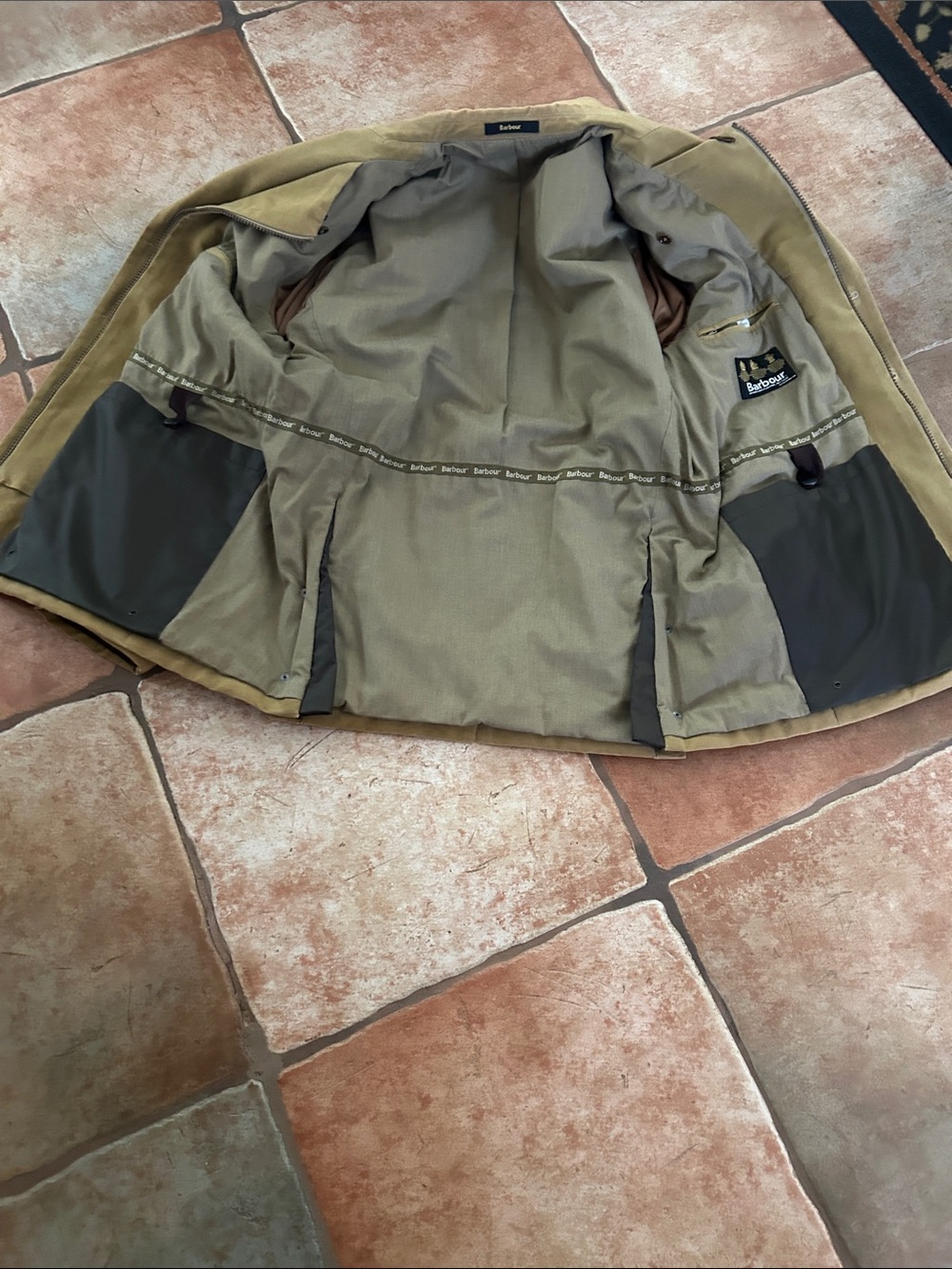 Barbour Men's Moleskin Endurance Tan Cotton Field Coat - Picture 5 of 7